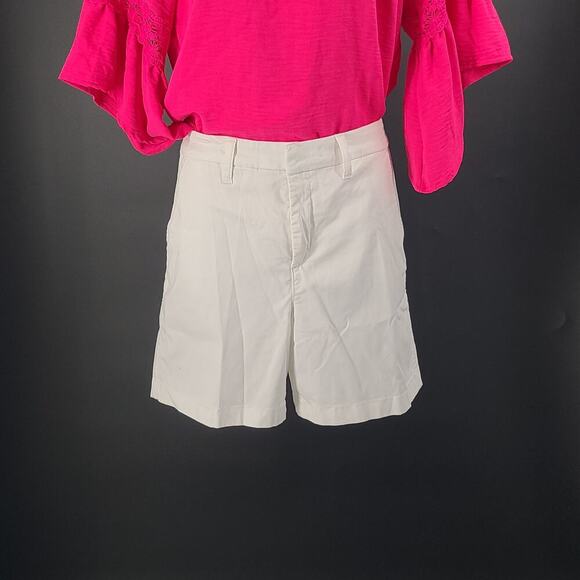 Ann Klein chino women's shorts white Size 6 Coastal Preppy nautical beachy - Picture 1 of 7